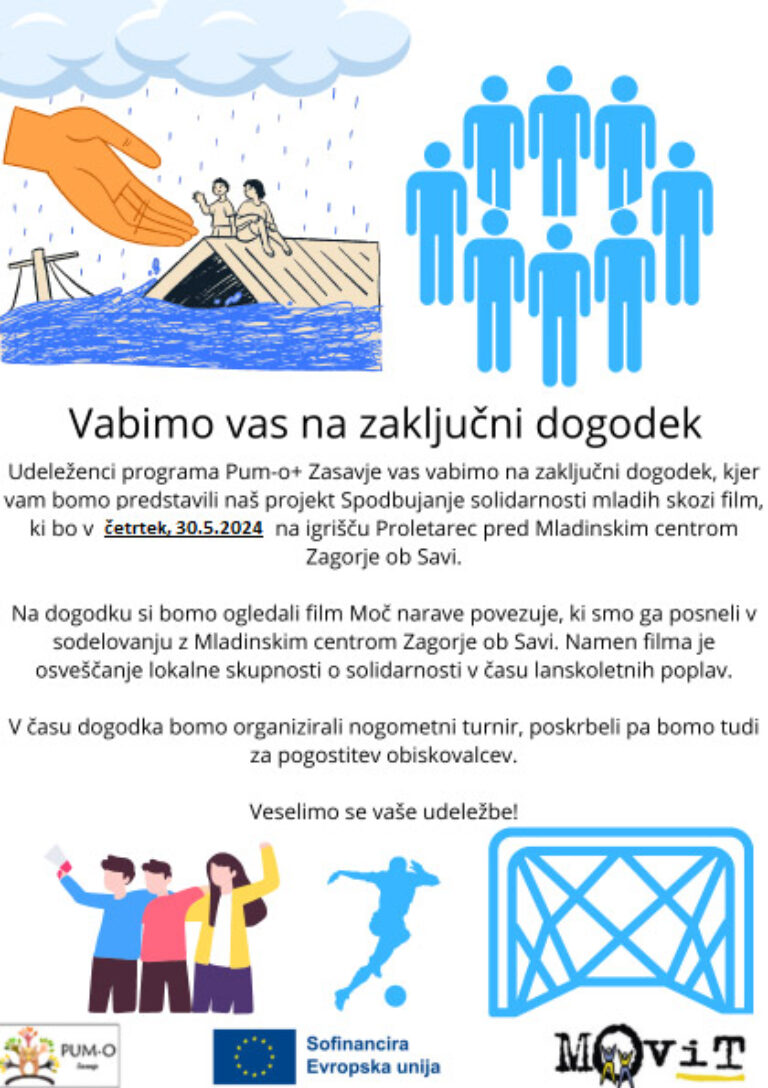 Vabilo na zaključni dogodek Moč narave povezuje